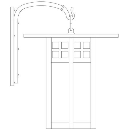 Arroyo Craftsman 18" Glasgow Wall Mount, Rustic Brown, Clear Seedy Glass GB-18CS-RB